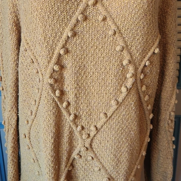 Anthropologie Moth Yellow Pom Pom Knit Sweater - Picture 4 of 15